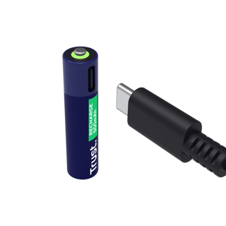 Trust pilas AAA recargables en USB-C azul - 25585