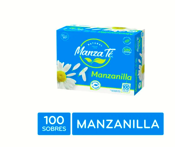 Té Manzanilla Manzate Caja 100 Unidades -120gr
