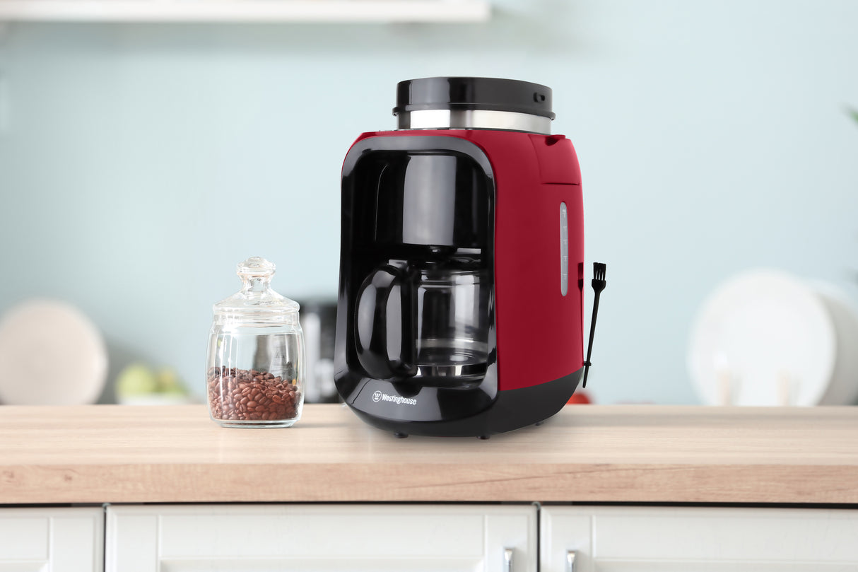 Westinghouse cafetera con moledor café 2 en 1 roja - WKCM256