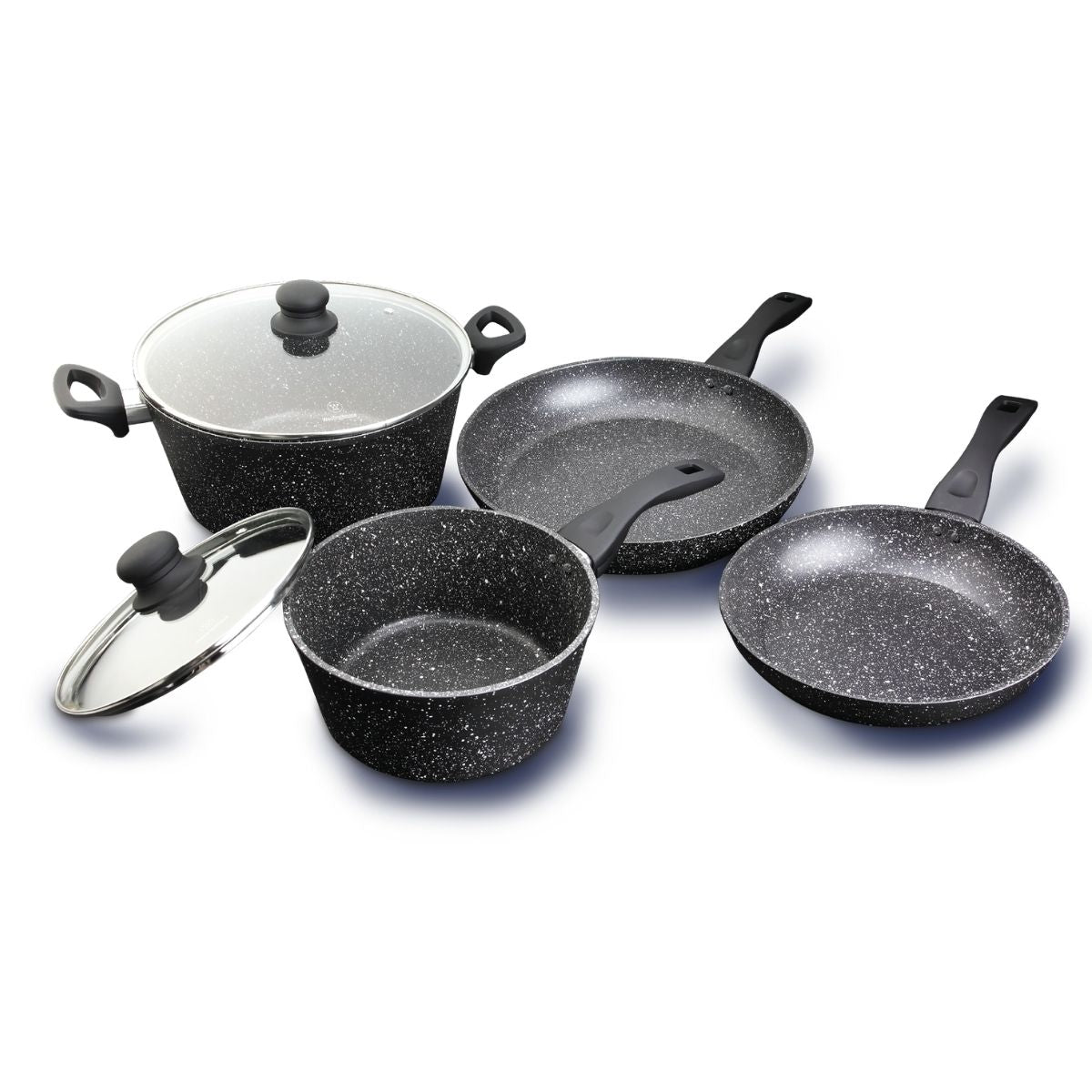 Westinghouse juego de 2 ollas 2 sartenes de aluminio forjado acabado marmol de 6 piezas - WCCS000906AMBB