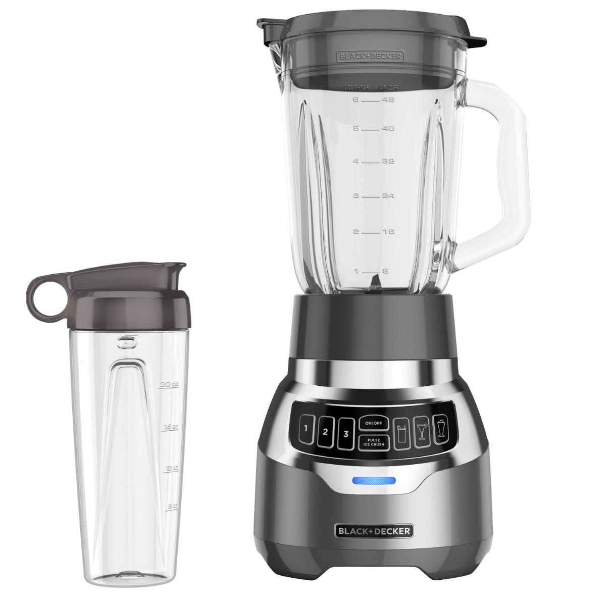 Black + Decker licuadora digital 3 veloc gris 700w +vaso personal BL1840MS