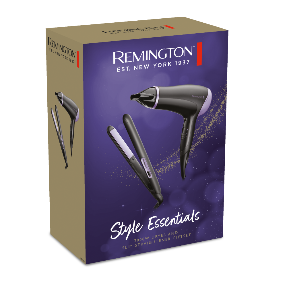 Remington combo secadora essential + plancha de cabello - D3016GP-110F