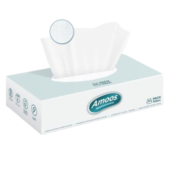 Amoos pañuelos faciales de papel desechable cosmetico 100 X 2 capas caja de 40unds- F622701