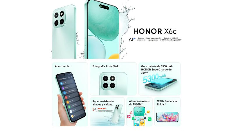 Teléfono celular X6C 6GB+256GB