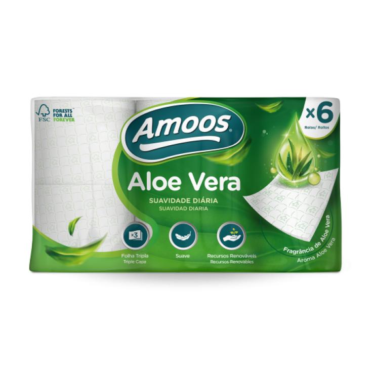 Amoos papel higienico decorado 6 rollos paq x 7 aloe vera 165 hjs 3 capas (20mtrs) - H632002