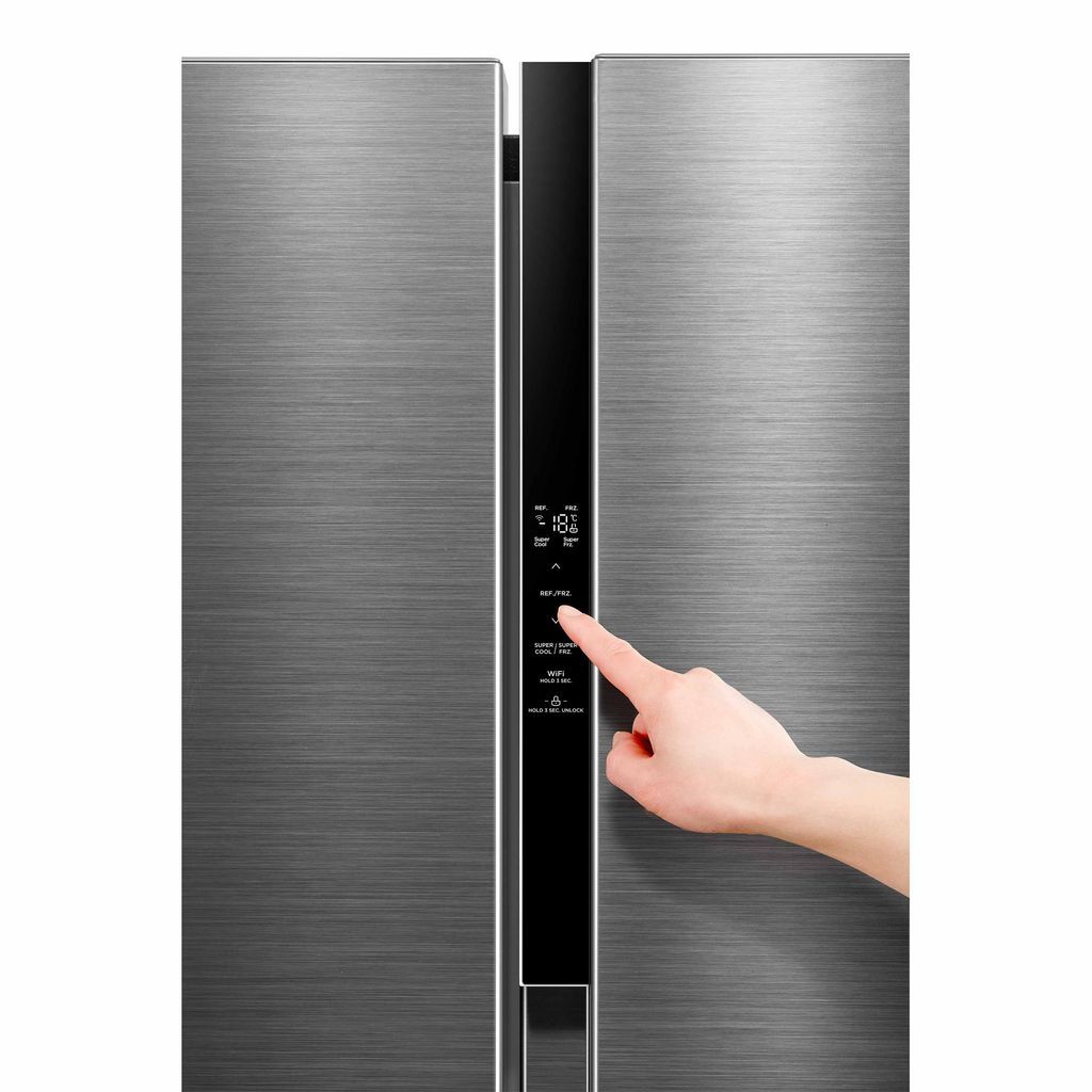 Midea refrigerador 16 pc color acero side by side inverter MDRS619FGM46