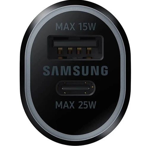 Cargador de Carro Dual Port TypeA 15W y TypeC 25W Black