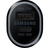 Cargador de Carro Dual Port TypeA 15W y TypeC 25W Black