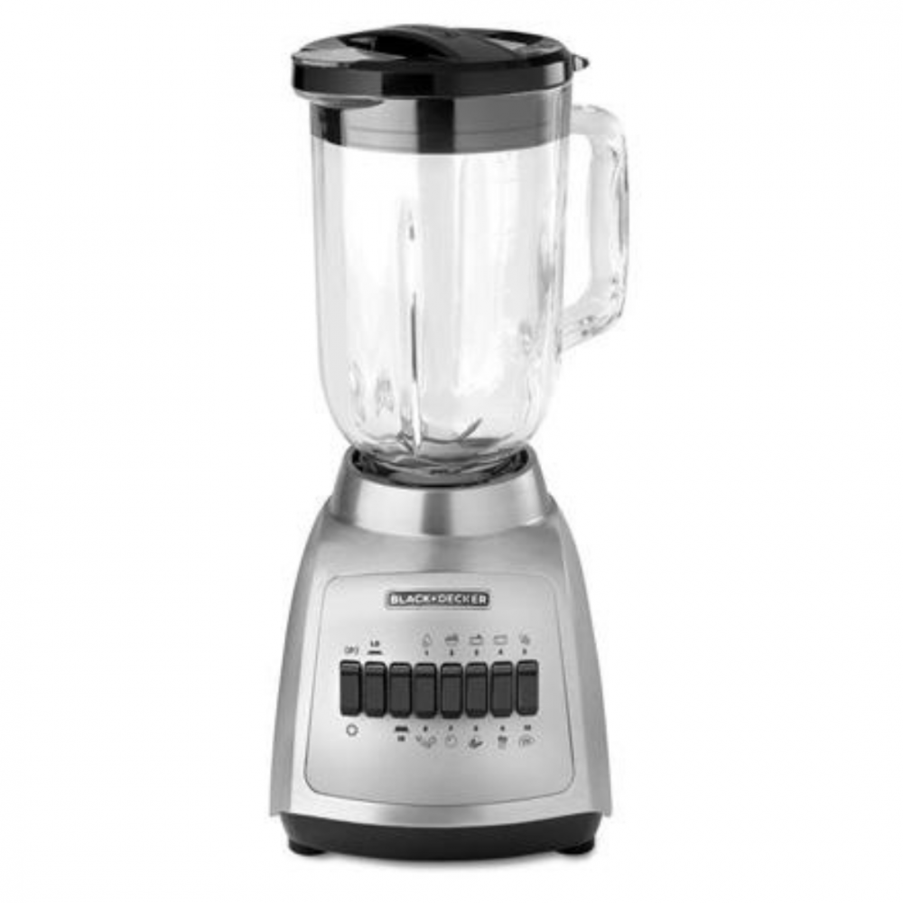 Black + Decker licuadora 10 veloc jarra vidrio 550w base metalica gris BLBD210GSs