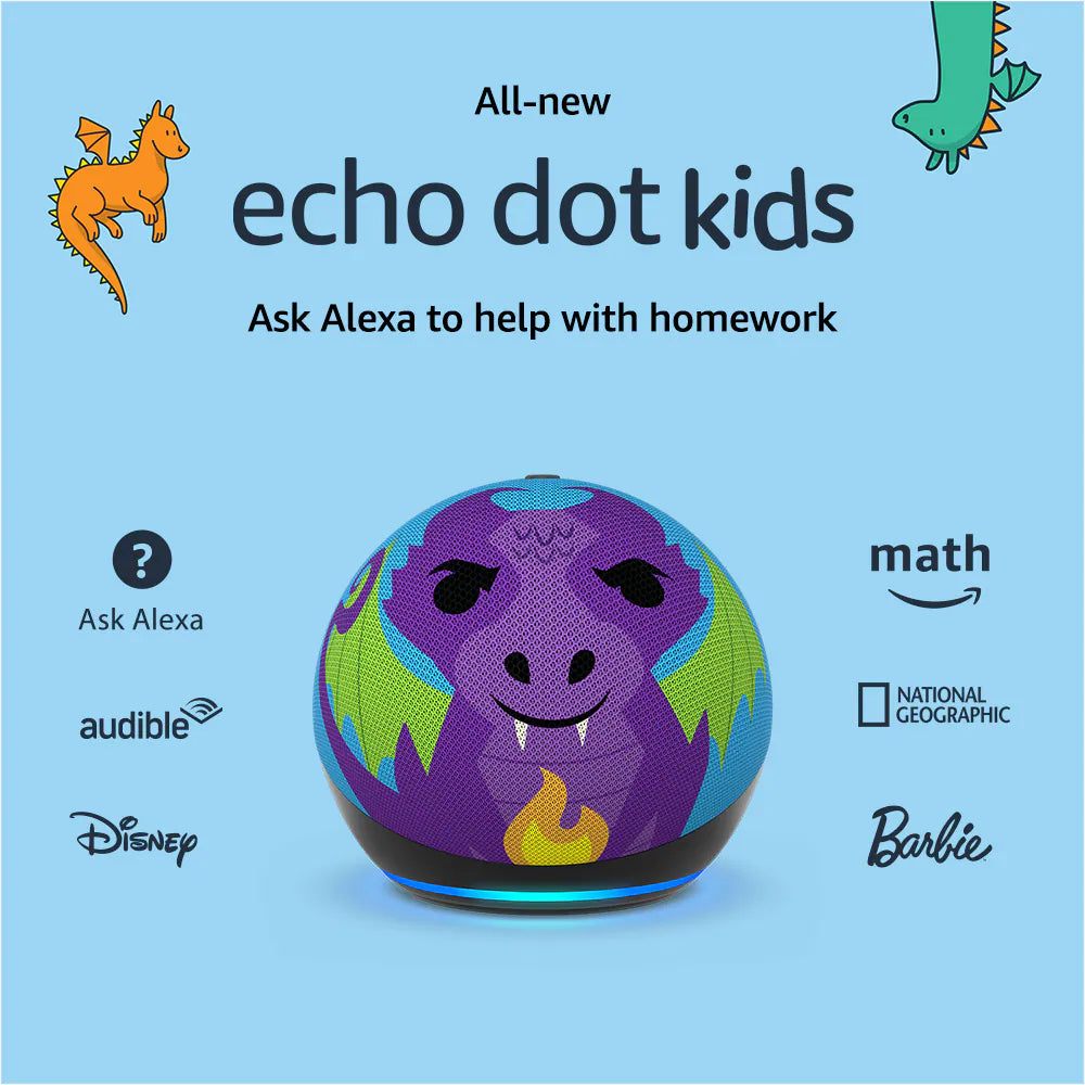 AMAZON ECHO DOT KIDS EDITION - DRAGON B09B96PMLY (ALEXA)