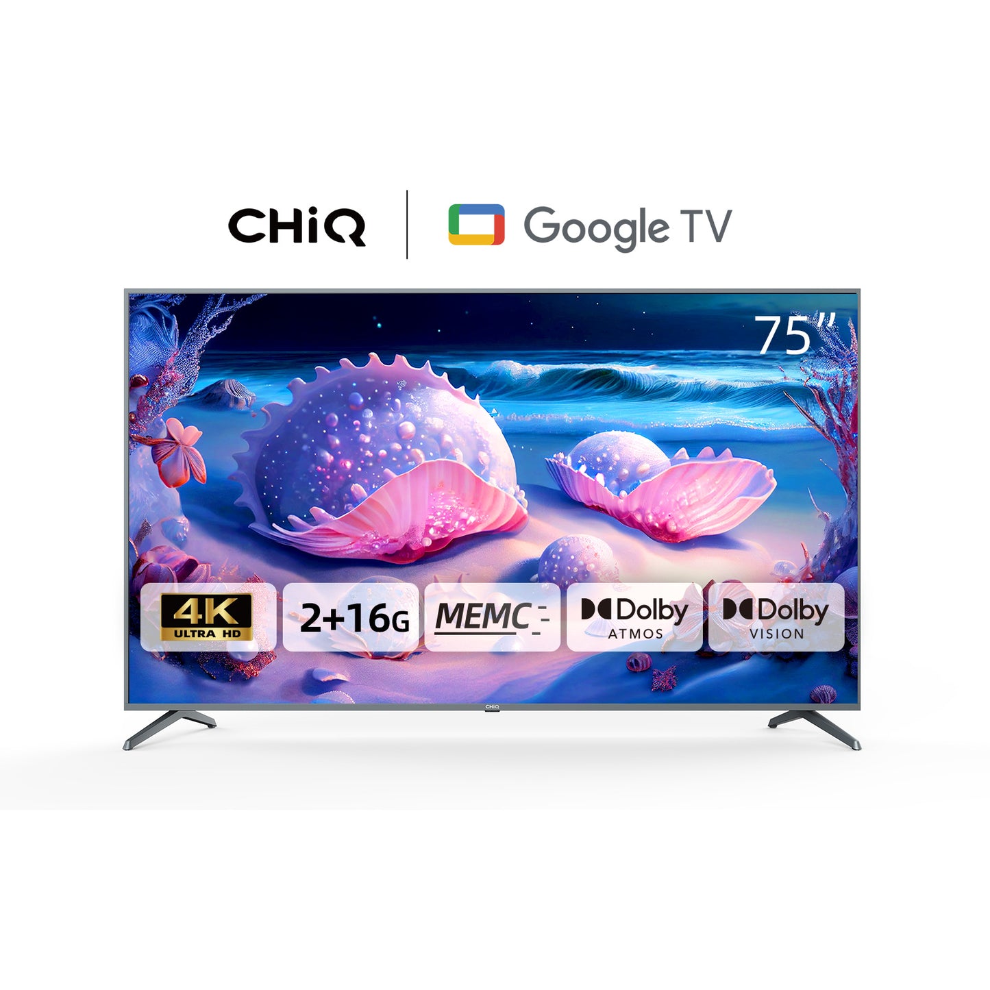 CHIQ Televisor 75" -U75G7P UHD 4k Android R (Google OS)