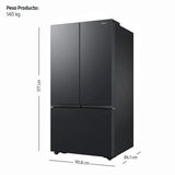 Refrigerador 32 Pies 3 Door sin dispensador Negro Plateado