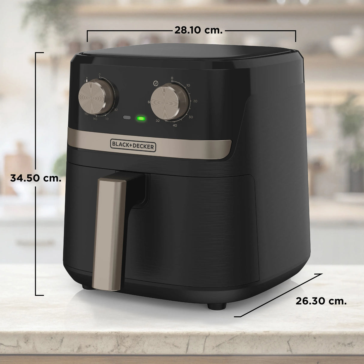 Black + Decker freidora de aire con perillas gris - AFBD42-3BDLA