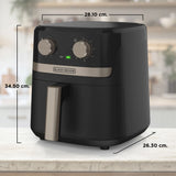 Black + Decker freidora de aire con perillas gris - AFBD42-3BDLA
