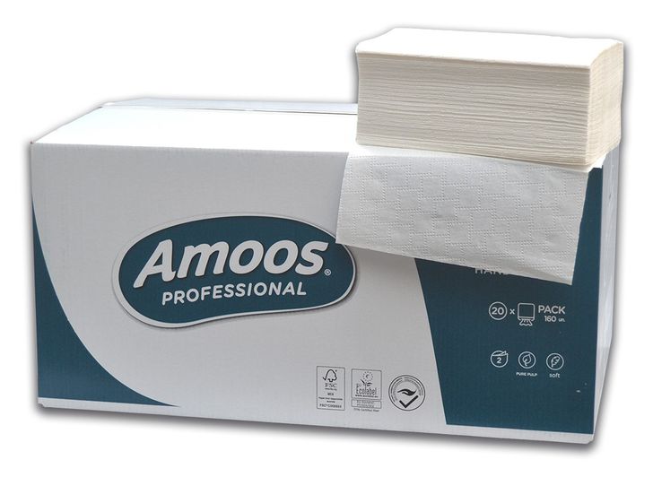 Amoos toalla de manos Interfoliada 21x25 caja 20 uds N622500,0