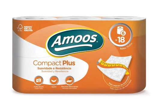 Amoos papel higiénico, doble hoja 400 H 6 rollos paquidérmicos x 7 H624804.1