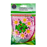 Barrilito clip de madera flores rosas wclp10p 6 piezas