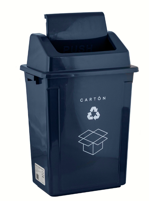 Basurero reciclaje cartón 40lt Negro