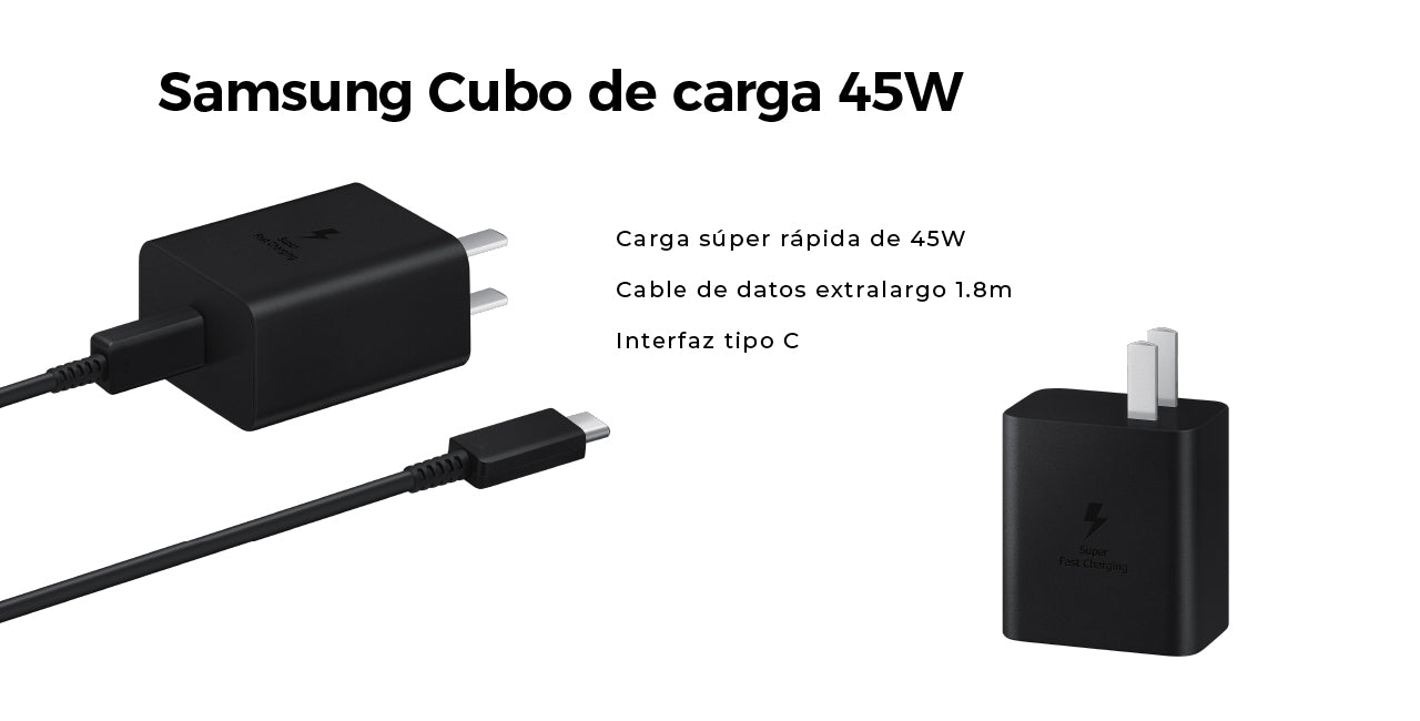 Samsung cargador 45 Wats tipo c  cubo + cable