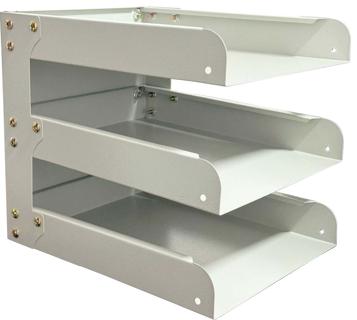 Papelera metálica 3 niveles BLANCO LICHE M13