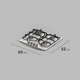 Frigidaire plantilla de gas 24" vidrio empotrable 4 quemadores FTGY24R0EMS