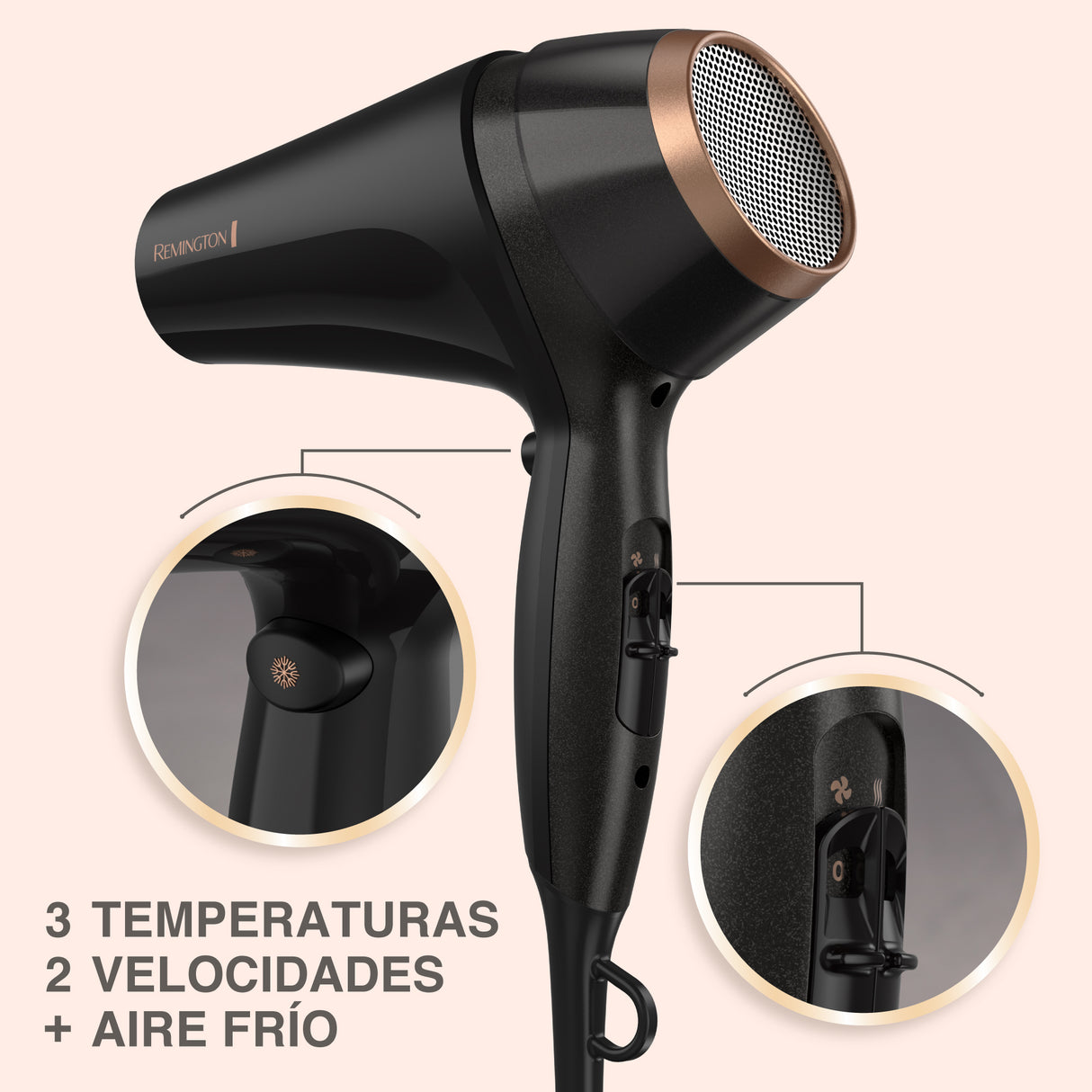 Remington secadora almond radiante - D12AA-110F