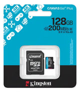 Kingston tarjeta de memoria 128GB SDXC Canvas Go Plus Gen4 200MB/s C10 UHS-I U3 V30 - SDG4/128GB