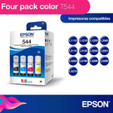 Epson botella de tinta T544 pack completo 4 Colores negro cian magenta y amarillo - T544520-4P