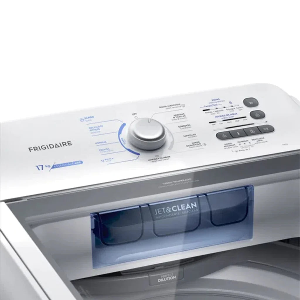 Frigidaire lavadora automática carga superior 17kg blanca con agitador ultra filter essential FWAB17J4EBGUW