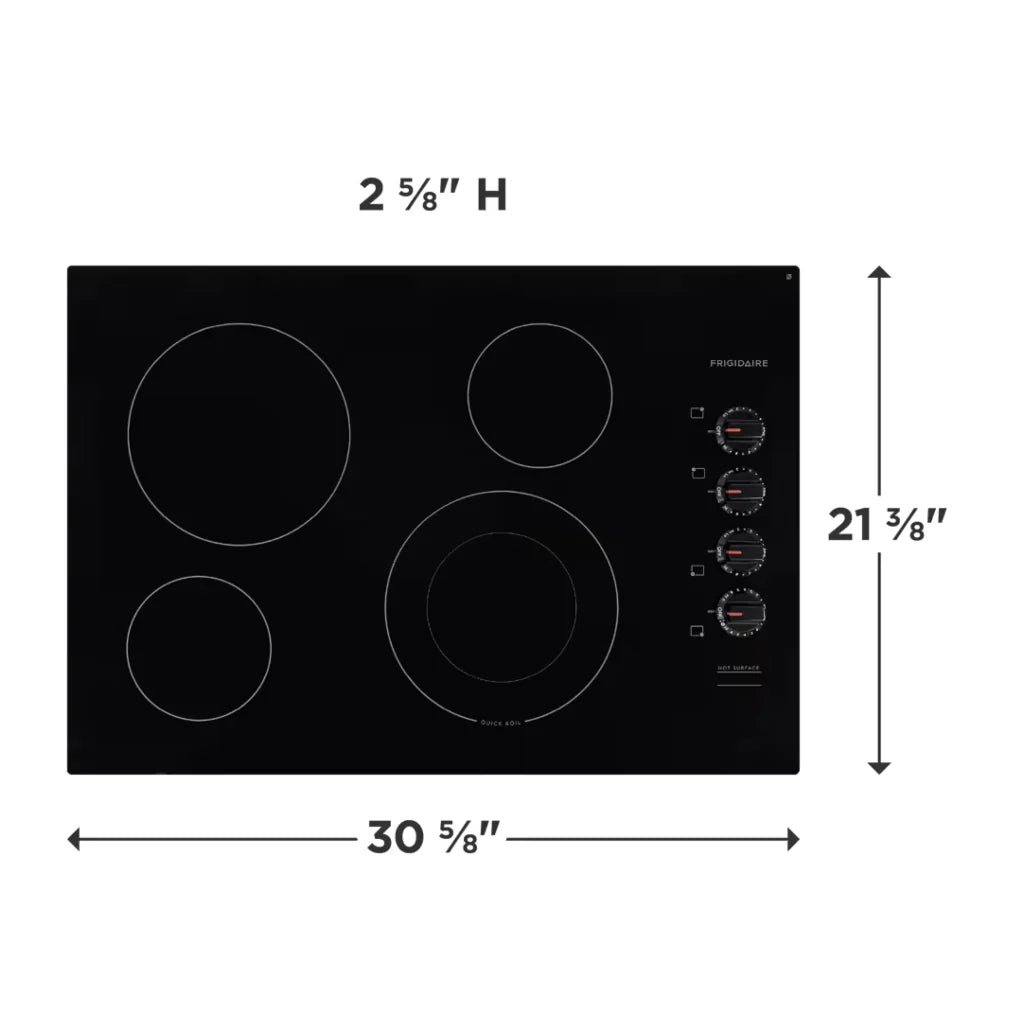 Frigidaire plantilla eléctrica 30 empotrable 4 quemadores FFEC3025UB