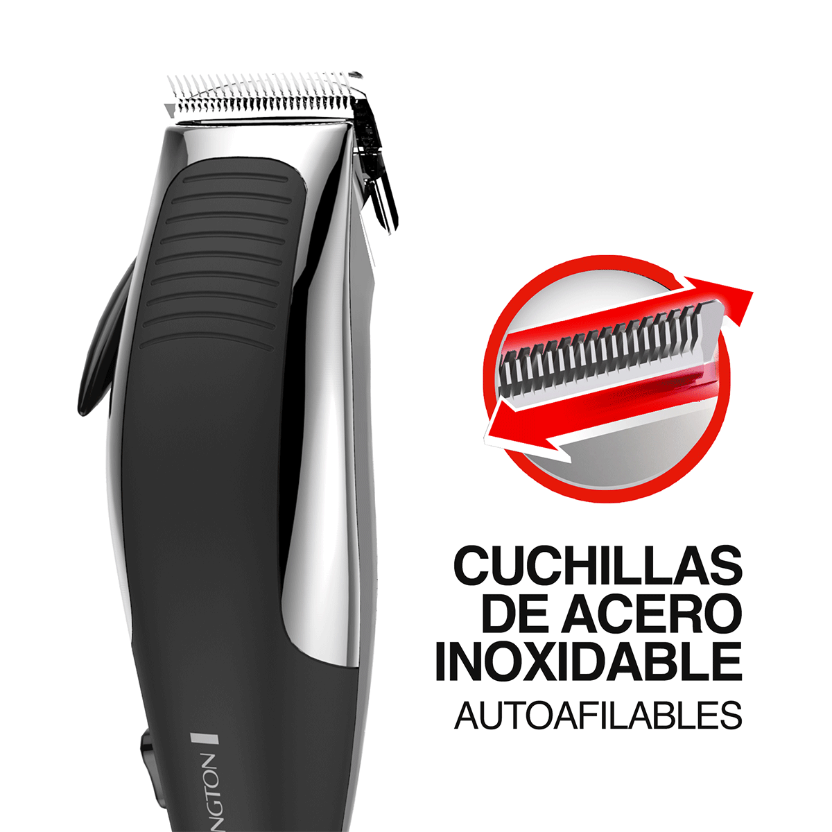 Remington kit cortadora de cabello 12 piezas cromada HC1080A-110F