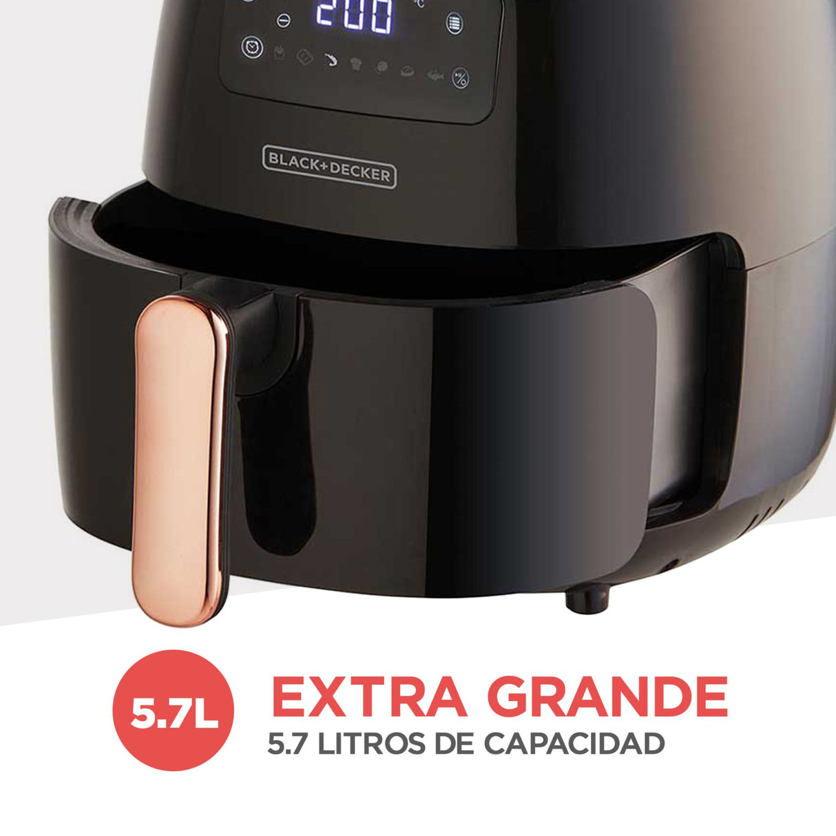 Black + Decker freidora de aire digital 5L negra HFD5055B