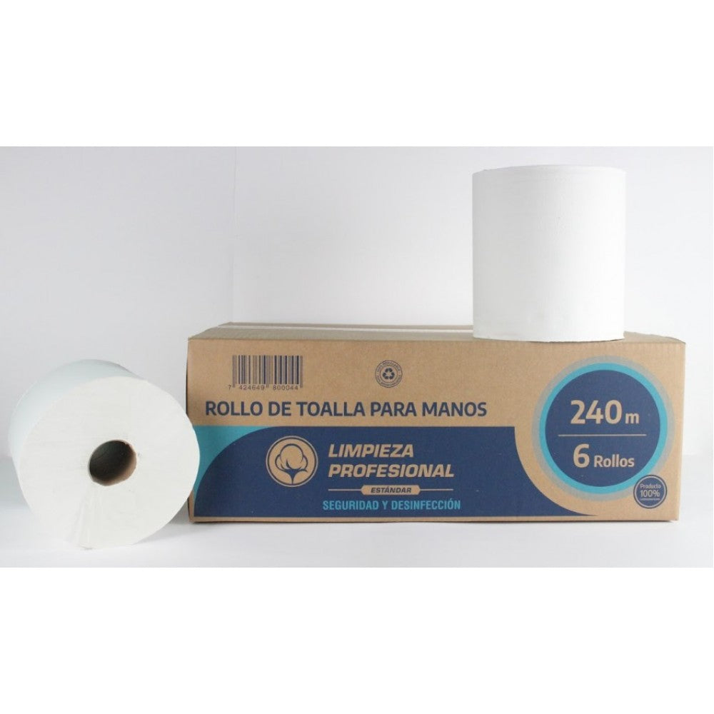 TOALLA DE MANOS PARA DISPENSADOR 240MTS BULTO 6 UNIDADES