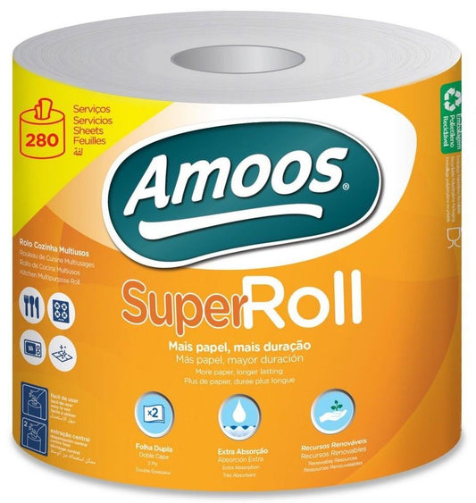 Amoos toalla mayordomo super roll doble hoja 280 h unidad
