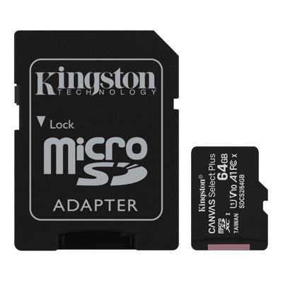 Kingston tarjeta de memoria micro SD canvas c/adaptador (clase 10) SDCS2/64GB