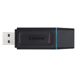 Kingston USB Memoria USB 3,2 Negra con turquesa DTX/64GB