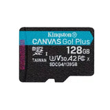 Kingston memoria microSDXC 128 GB canvas go plus gen4 200MB/s A2 U3 V30 card + ADP - SDCG4/128GB