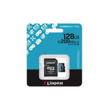Kingston memoria microSDXC 128 GB canvas go plus gen4 200MB/s A2 U3 V30 card + ADP - SDCG4/128GB