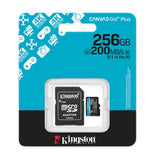 Kingston tarjeta de memoria flash micro SD canvas GO plus Gen 4 200MB/s A2 U3 V30 tarjeta con adaptador - SDCG4/256GB