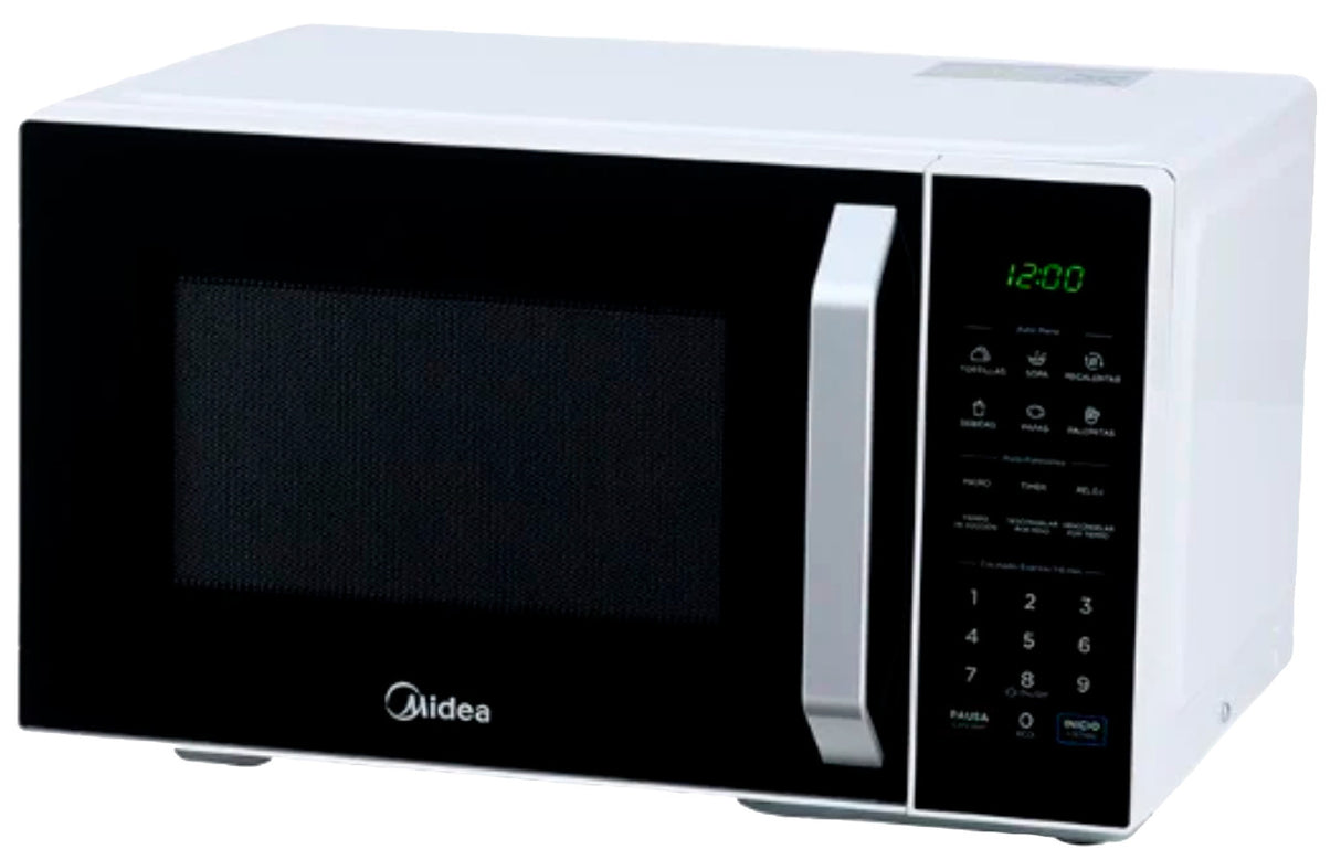 Midea Microondas 1.1 pies puerta negra y gabinete blanco MMDX11S2BW-CA