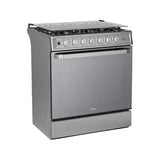 Midea Cocina a gas 30 pulgadas negra 6 quemadores capelo air fryer parrillas de hierro fundido MGS30FS1LEAMSS