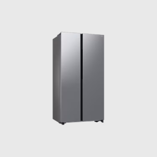 Refrigerador 20 pies Side by side con dispensador plateada