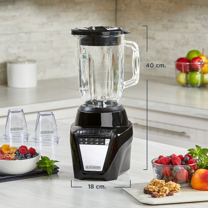 Black + Decker licuadora ice crush 1.5 lts jarra de vidrio negra - BL2209GBB-LA