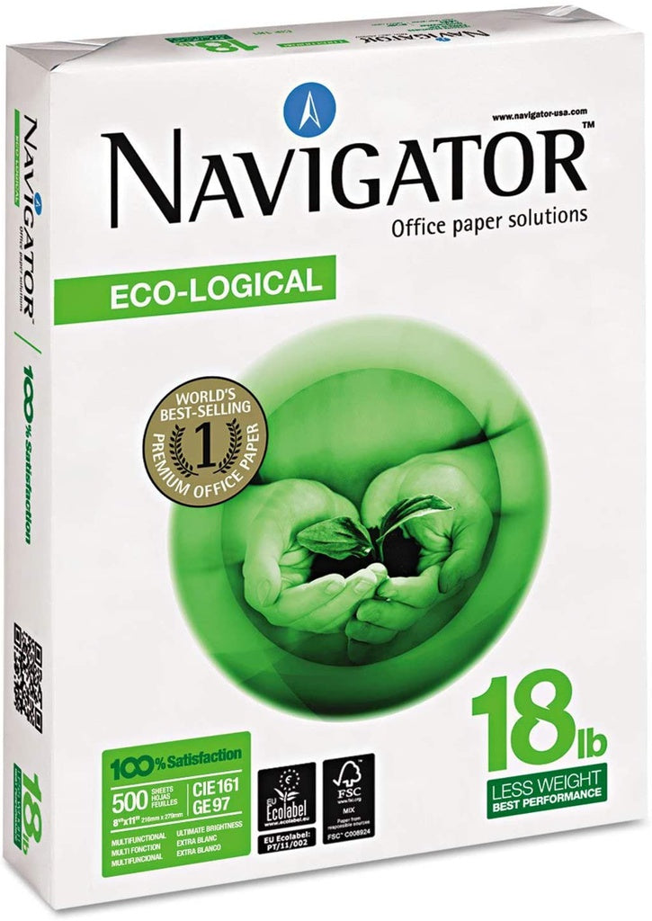 Navigator eco resma 8 1/2 x 11 bond 18 Lb 500 H 70grs