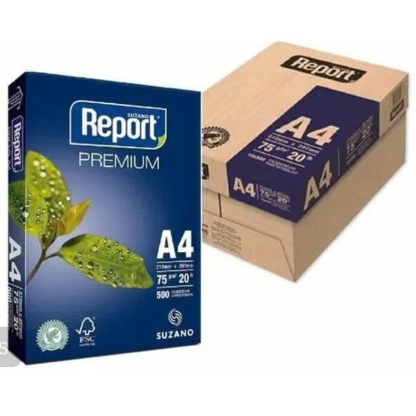 Report Caja 10 und resma 8.5 x 11 500hjs 98% 75gr