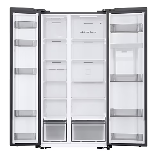Refrigerador 20 pies Side by side con dispensador plateada
