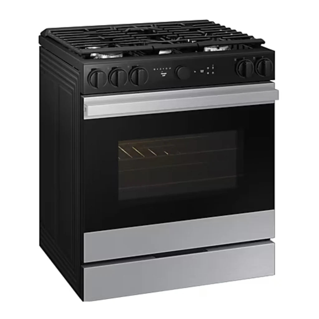 Estufa Gas 30" 5 Quemadores Acero Inoxidable and Negro