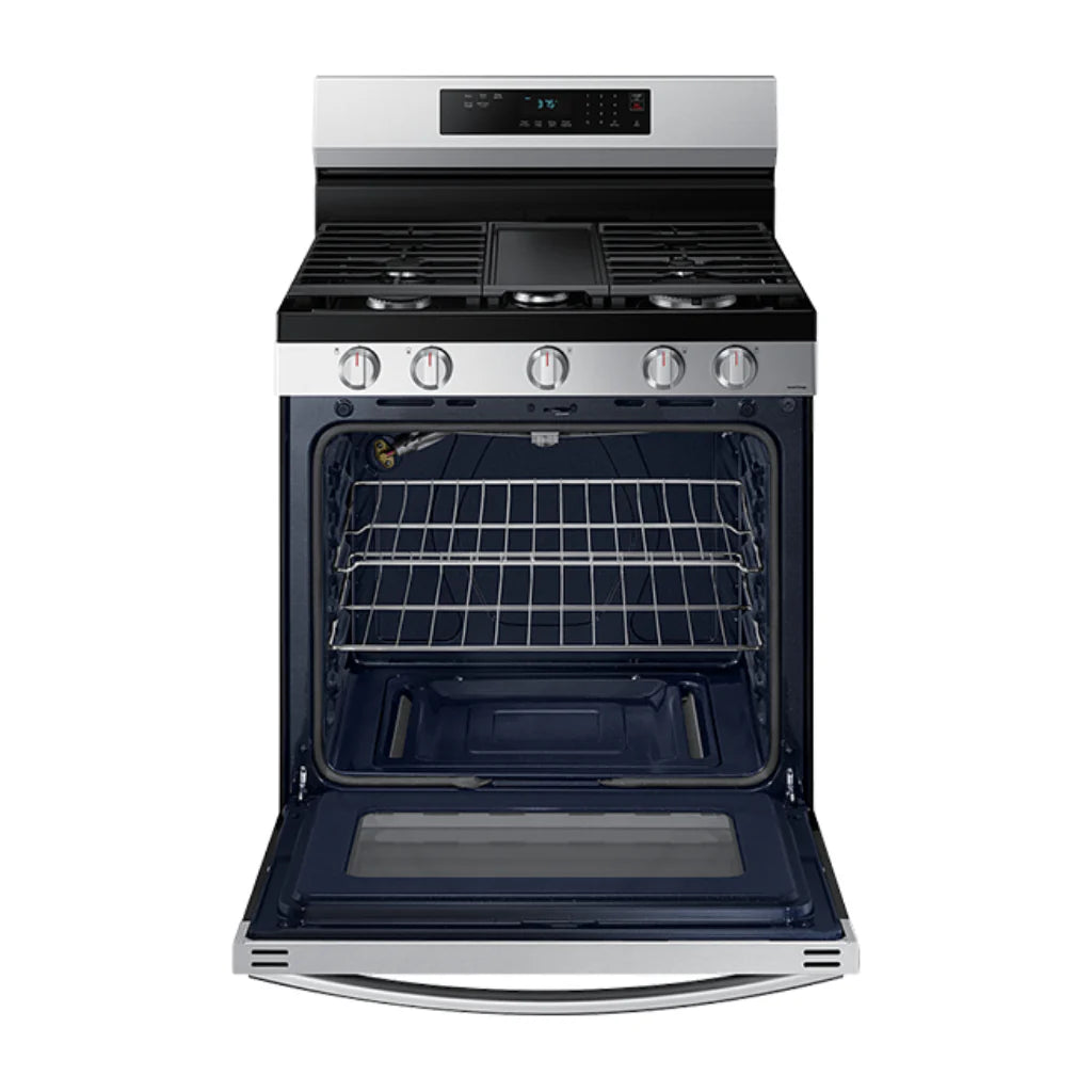 Estufa Gas 30" 5 Quemadores Hornalla Doble De 17 000 Btu Plateado