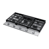 Plantilla Gas 36" 5 Quemadores Acero Inoxidable