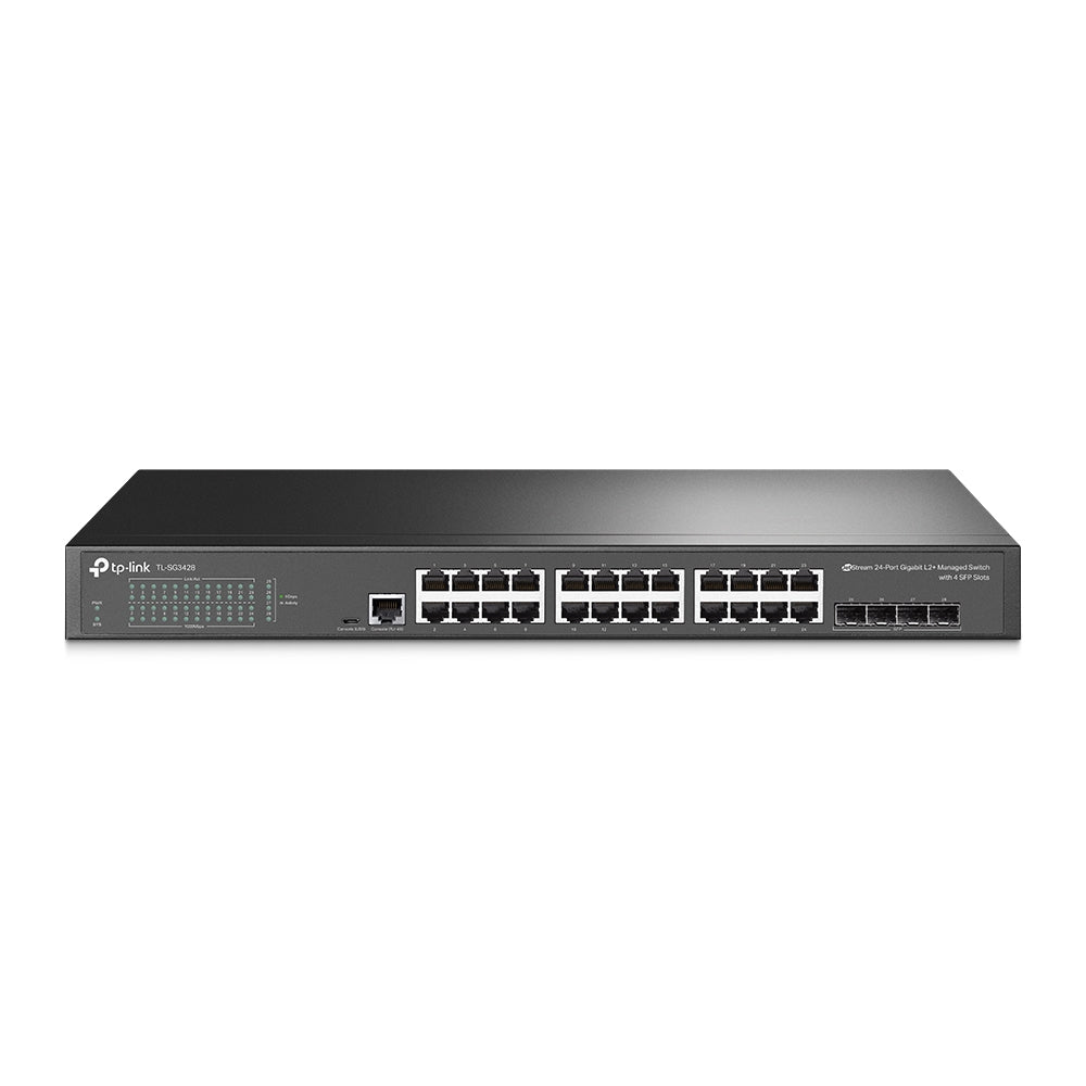 TP-link switch administrado omada jet stream de 24 puertos gigabit L2 con 4 ranuras SFP-SG3428X